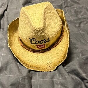 Vintage Coors Banquet Straw Cowboy Hat